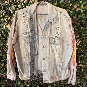 LF Vintage Denim Jacket with Gray and Red Details